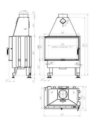 M-FIRE 70 (790/540) кутова ліва/права (15kW) фото 5