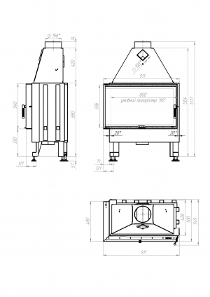 M-FIRE 80 (890/540) кутова ліва/права (17kW) фото 5